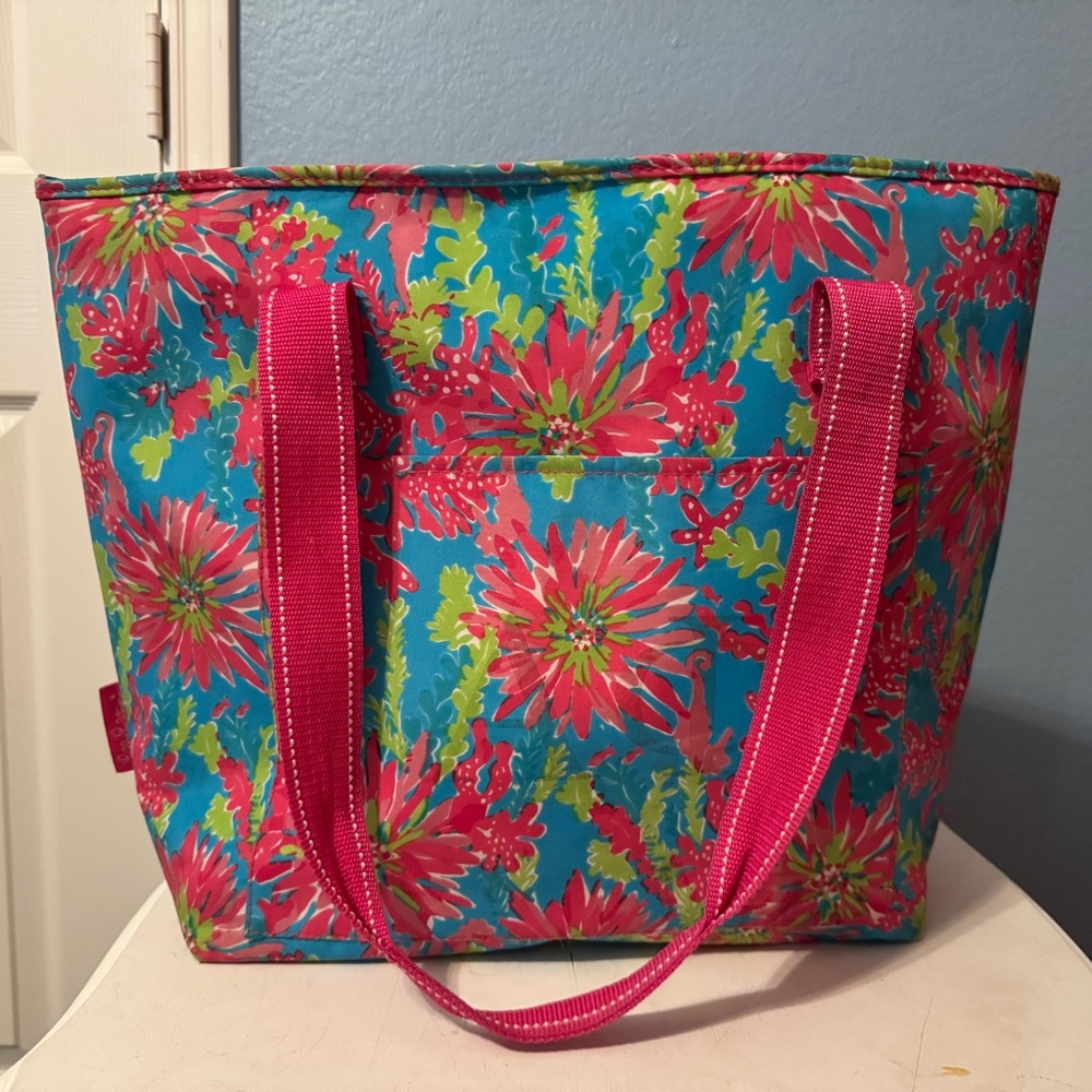 Lily Pulitzer ‘Trippin & Sippin’ Floral Insulated Cooler Zippered Tote Bag